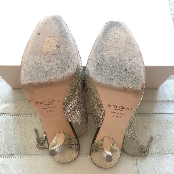 Jimmy Choo Clue Glitter Slingback Platform Heels - Picture 14 of 15